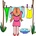 Girl Hanging Clothes