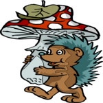 Hedgehog Carrying Mushroom
