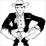 Cowgirl Crouching Clip Art