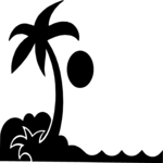 Palm Tree & Sun Clip Art
