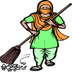 Woman Sweeping Clip Art