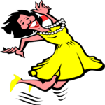 Girl Jumping for Joy Clip Art