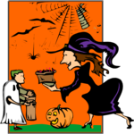 Witch with Candy Clip Art