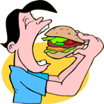Eating a Hamburger 4 Clip Art