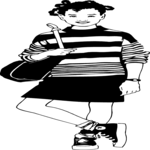 Girl with Purse 1 Clip Art