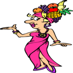 Woman in Fruit Hat Clip Art