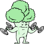 Broccoli Lifting Weights Clip Art