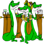 Alligators Drinking Clip Art