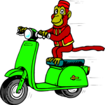 Motor Scooter - Monkey Clip Art
