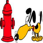 Dog Sniffing Hydrant