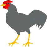 Rooster - Blue Clip Art