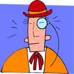 Man with Monocle Clip Art