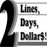 2 Lines, 2 Dollars, 2 Days Clip Art