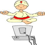 Computer Meditation Clip Art
