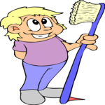 Kid with Giant Toothbrush