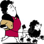 Dog with Owner 01 Clip Art