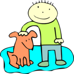 Dog & Kid 09 Clip Art