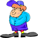 Boy with Big Feet Clip Art