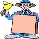 Man with Sign Clip Art