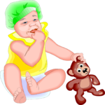 Baby with Teddy Bear Clip Art
