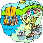 Jesus, Loaves & Fishes 2 Clip Art