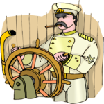 Captain at Wheel 3 Clip Art