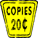 Copies 20¢ Sign Clip Art