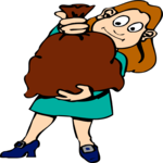 Woman with Sack Clip Art