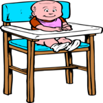 Baby in High Chair 2 Clip Art
