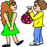 Boy Giving Candy Clip Art