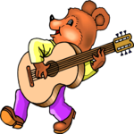 Guitarist - Bear 2 Clip Art