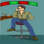 Man Enjoying a Drink 4 Clip Art