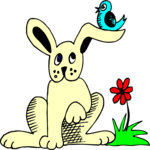 Bunny & Bird Clip Art