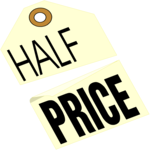 Half Price Tag Clip Art