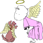 Angel with Dog Clip Art