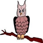 Owl on Branch Clip Art