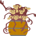 Monkeys - Barrel of Clip Art