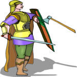 Soldier with Shield 3 Clip Art
