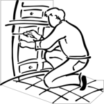 Man Fixing Cabinet