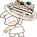 Chef Serving a Sandwich Clip Art