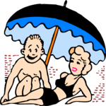 Beach Socializing 3 Clip Art