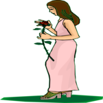 Woman with Rose 1 Clip Art