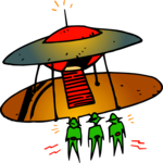 Space Ship & Aliens 2 Clip Art