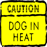 Caution - Dog in Heat Clip Art