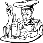 Chef with Wine & Cheese 2 Clip Art