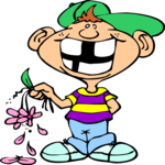 Boy with Flowers 2 Clip Art