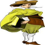 Woman in Man's Clothing Clip Art
