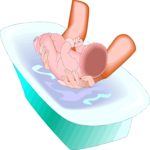Baby Bathing 6 Clip Art
