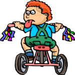 Boy on Tricycle 2 Clip Art