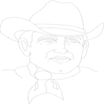 Cowboy Face 1 Clip Art